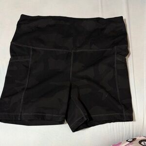 Yogalicious Black Camo Women's Athletic Shorts